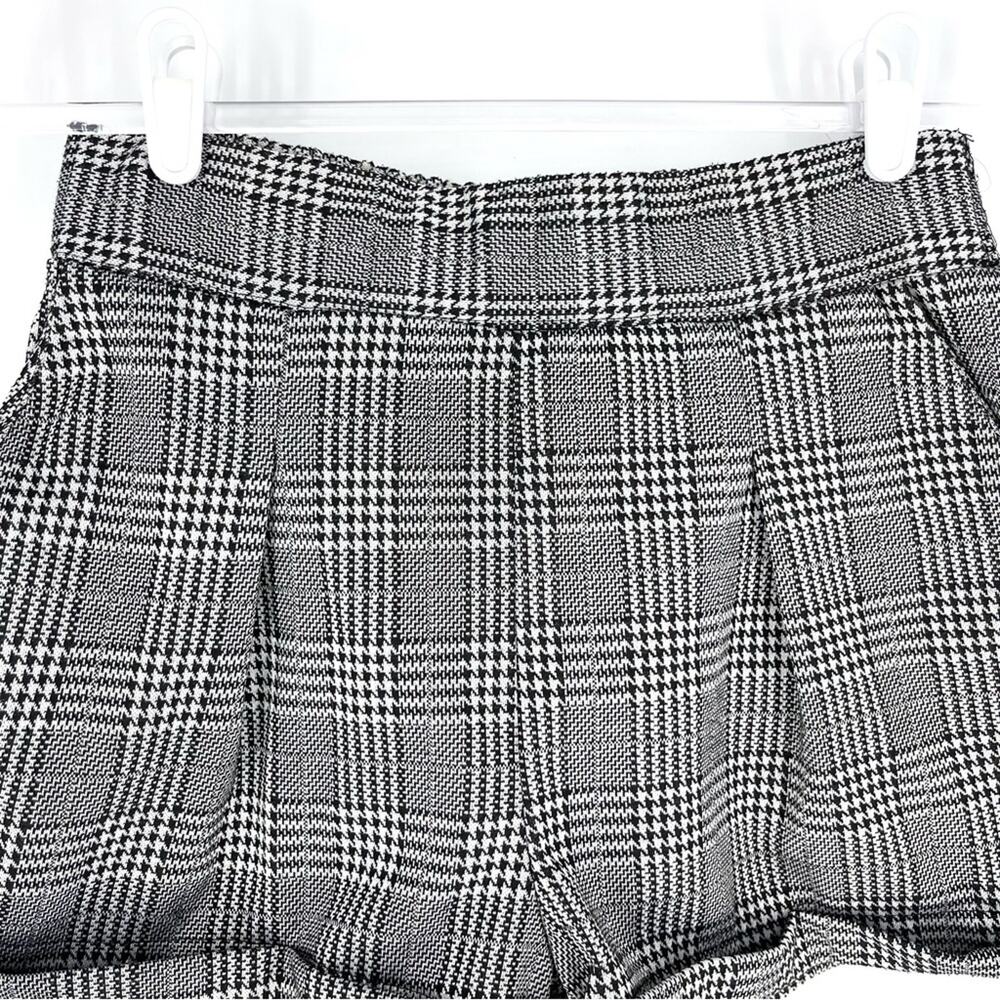 Haute Monde Glen Plaid Cuffed Shorts High Rise Beige Black Size Small - Picture 4 of 7
